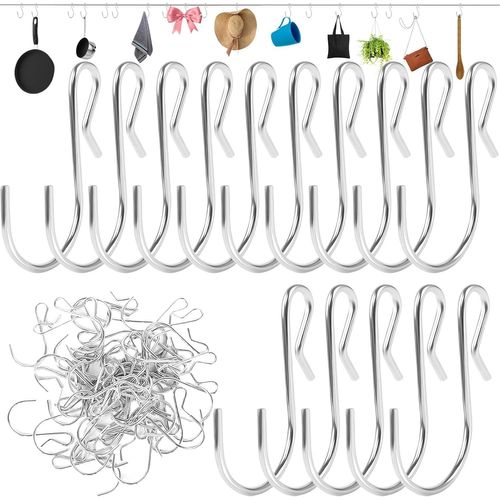 GOTHICANA BY EMP50 Pièces Crochet De Suspension En S, Petits Crochets Polyvalents Robustes, Crochets De Suspension En Argent De Type S, Pour Accrocher Des Objets Dans La Cuisine, La Chambre, La Salle
