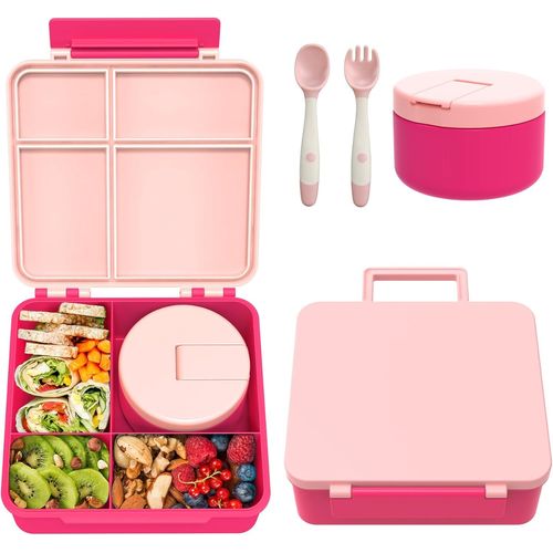 Gothicana By Emplunch Box Enfant Set Avec 300ml Boite Isotherme Repas Chaud, Anti-Fuite Bento Box Enfant Adulte Avec 4 Compartiments Et Couverts, Boîte À Lunch Sans Bpa Pour Enfants, École, Excursion