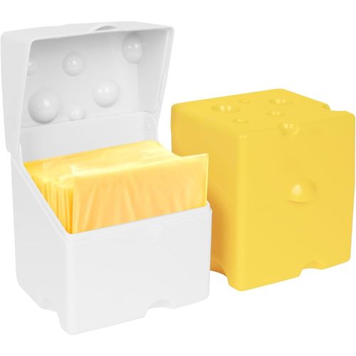 Gothicana By Emplot De 2 Récipients À Fromage Tranché, Support En Plastique Abs Avec Couvercles À Rabat, Organiseur De Cuisine Étanche, Conservation Des Aliments Dans Le Réfrigérateur