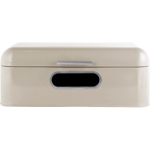 Gothicana By Empélégante Boîte À Pain Rétro En Métal Avec Fenêtre, Boîte De Rangement, Couvercle De Corbeille, Rangement Pour Pain Frais, Crème, 42 X 23 X 16,5 Cm, Fer, Beige