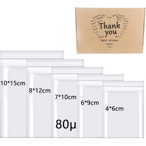 Gothicana By Emp500pcs Sachet Plastique Transparent Refermables Petit Sac De Scellé Rangement Épaissir 160¿M Plusieurs Tailles Pochon Plastique Pour Petits Articles Bonbons Pièces Jouets Vitamines
