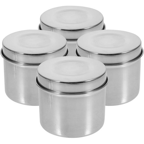 Gothicana By Emp4 Pièces Boîtes Alimentaires Boite Alimentaire Récipients Alimentaires Avec Couvercles Contenants Hermétiques Contenants Alimentaires Acier Inoxydable Bol De Rangement 