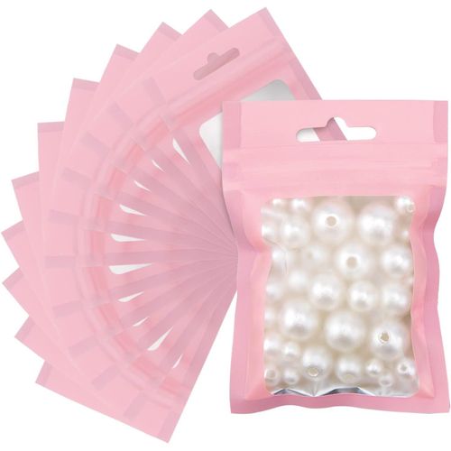 Gothicana By Emp100pcs Mylar Ziplock Bags Sachets Plastiques Zip-Sachets Refermable Zip Mylar 10x15cm Givré Pochon Plastique Pour Stockage Aliments Et Emballage¿Rose¿