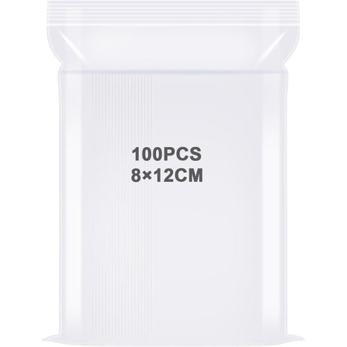 Gothicana By Emp100 Pièces Sachet Plastique Transparent,Sachets Plastiques Refermables,Sachet Zip Pochon Plastique,Convient Pour Semences, Bijoux,Biscuit,Bonbon(8 X 12 Cm)