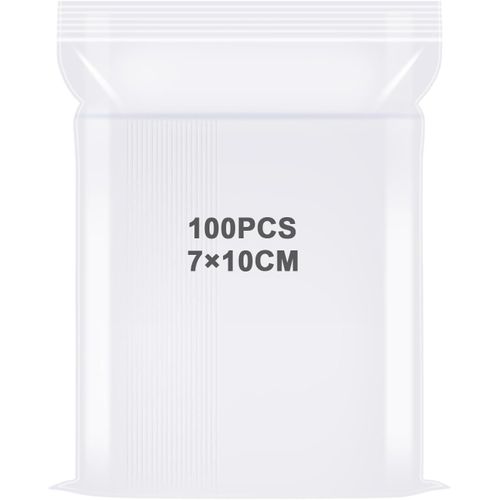 Gothicana By Emp100 Pièces Sachet Plastique Transparent,Sachets Plastiques Refermables,Sachet Zip Pochon Plastique,Convient Pour Semences, Bijoux,Biscuit,Bonbon (7x 10cm)
