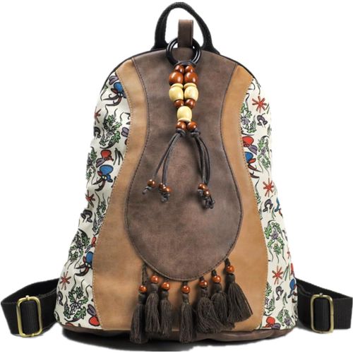 Sac À Dos Décontracté Et Léger Sacs À Main Portés Dos Vintage Sac À Dos En Toile Pour Femme Avec Fermeture Éclair Et Pompons Pour Le Shopping Dating Party Vacances Voyage En Plein Air
