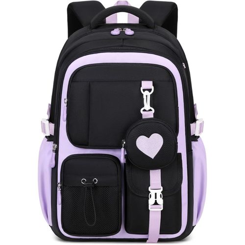 Sac A Dos Ecole Fille, Respirant Et Confortable Cartable Fille Primaire Et College, Sac À Dos Scolaire À La Mode Pour Adolescentes En Tissu Oxford
