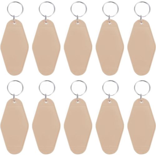 Ancien Motel Porte-Clés, 10 Paquet Vide Hôtel Porte-Clés Rhombus Rétro Clé Étiquette Pour Diy Artisanat Ornement Sac Dos Bagagerie Bal S Etiquettes, Kaki