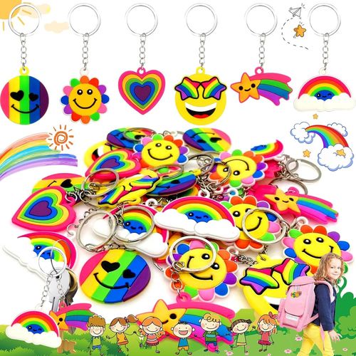 30 Pièces Porte-Clés Mini Emoji Mignon, Mini Porte-Clés Emoji, Porte-Clés Emoji Mignon, Pour Sac À Main Sac À Dos Porte-Clés Décoration Mignonne Cadeau De Fête