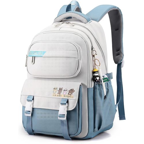 Cartable Fille Primaire Sac D'École Pour Filles 9-16 Ans Sac Ecole Pour Enfants Adolescent Kawaii Sacs À Dos Loisir Imperméable Grande Capacité, Bleu