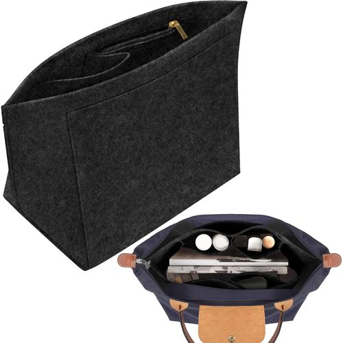 Organisateur Sac A Main¿L Gris Foncé Organisateur De Sac¿Rangement Sac À Main¿Sac En Feutre À Compartiments Multiples Avec Cadeau Pour Dames