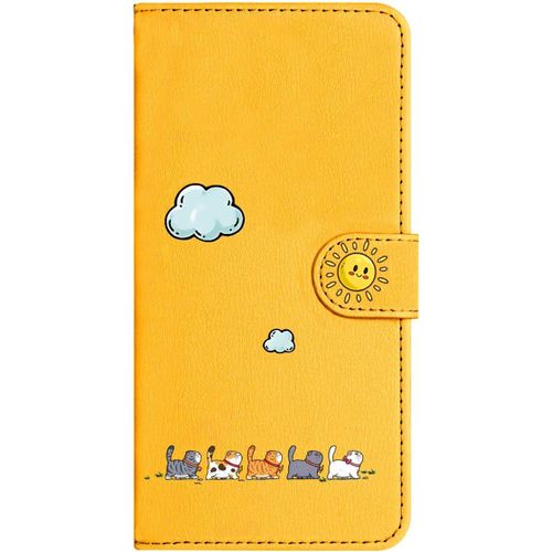 Kgabery-Coque Pour Samsung S21 Plus 5g/S21+(6.7") Porte Carte Aimantée Portefeuille Cuir Coque Telephone Portable Clapet Pour Samsung S21 Plus 5g/S21+(6.7") Protection Etui Rabat Cordon Jaune