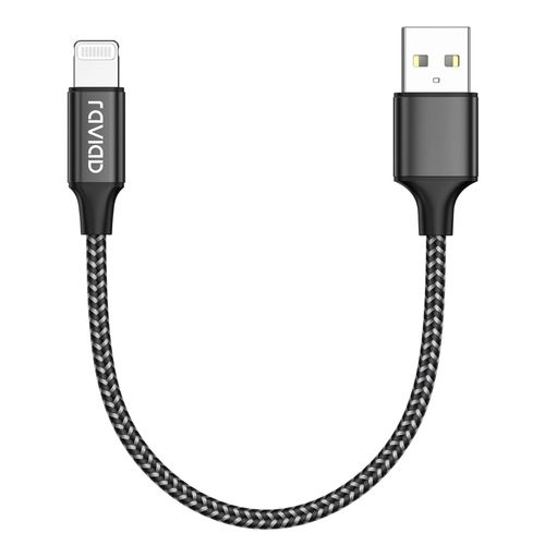 Kgabery-Câble Iphone Court 50cm Chargeur Iphone, [Certifié Mfi] Nylon Cable Lightning Charge Rapide Compatible Avec Iphone 13 12 11 Pro Max Mini Xr Xs X 8 7 6 Plus 6s 6 Se 5 5s 5cnoir
