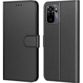 Kgabery-Coque Pour Xiaomi Redmi Note 10 / Note 10s, Etui Protection Housse Premium En Cuir Pu,Pochette Fermeture Magnétique,Flip Case Compatible Avec Redmi Note 10 / Note 10s (Book Noir)