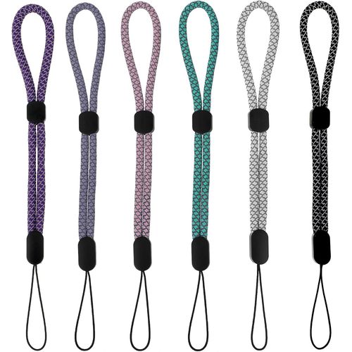 KGABERY-Lot De 6 Cordons De Dragonne Réglables, Dragonne De Téléphone Portable Lanière De Caméra Lanières Avec Effet Réfléchissant, Sangle Universelle Pour Appareil Photo, Clés, Portefeuille