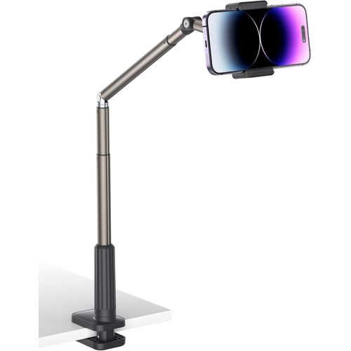 Kgabery-Support De Téléphone Pour Bureau Et Lit Compatible Avec Iphone 15 14 13 12 Support De Téléphone Portable À Col De Cygne Support De Téléphone Flexible Universel Paresseux À Long Bras [Noir]