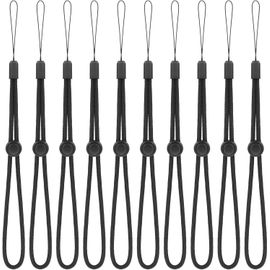 KGABERY-Lot De 10 Dragonnes Réglables En Nylon Pour Téléphone Portable-Dragonne Fonctionnelle Pour Appareil Photo, Portefeuille, Clés, Clé Usb, Étiquette Nominative, Noir