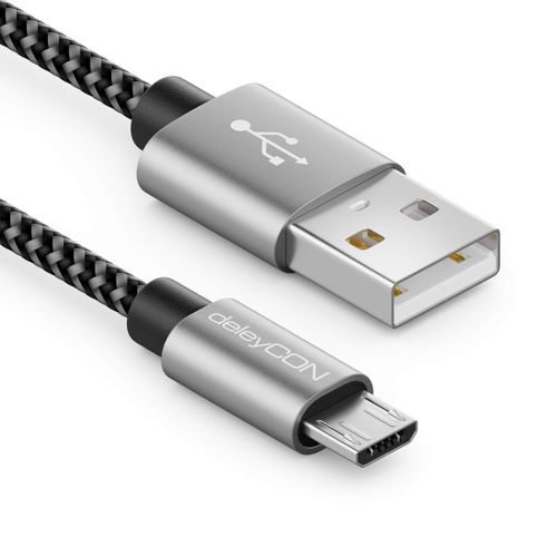 Kgabery-0,30m Nylon Câble Micro Usb Chargeur Et Câble De Données Connecteur Métallique Charger & Synchroniser Téléphone Portable Smartphone Tablet
