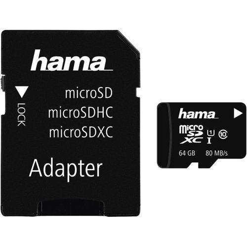 KGABERY-Carte Mémoire Photo (Micro Sdxc Pour Photo/Classe 10, 64 Gb-80 Mb/S, Adaptateur Photo) Noir