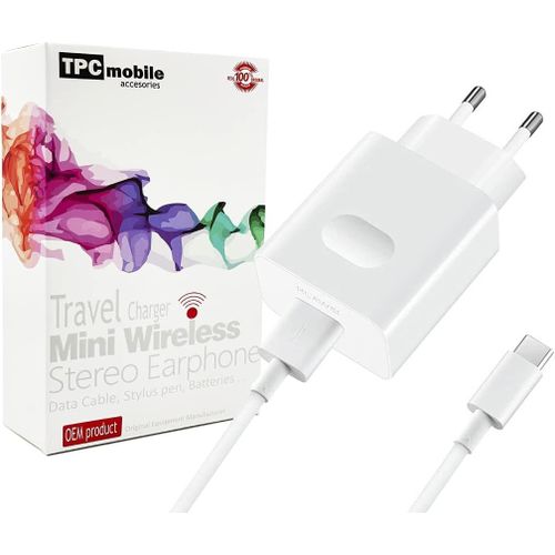 Kgabery-Chargeur Secteur Charge Rapide Supercharge 22,5 W + Câble Usb Type C Pour Huawei P30 Lite, P40, P Smart 2021, Y9a, Enjoy Z