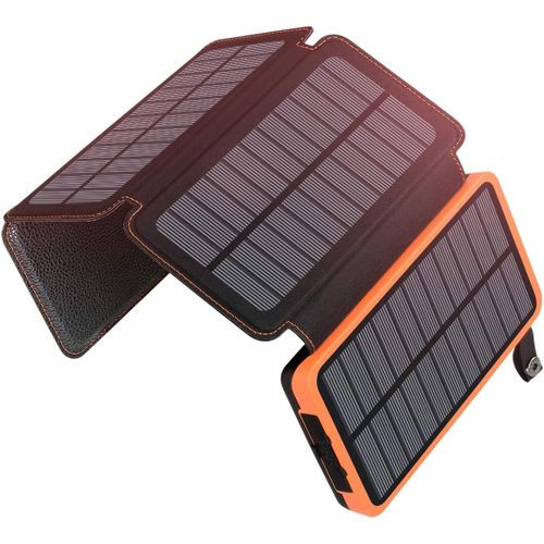 Kgabery-Chargeur Solaire 25000mah Portable Batterie Externe Avec 4 Panneaux Imperméable Power Bank Avec 3 Usb Outdoor Camping Pour Téléphone Tablettes