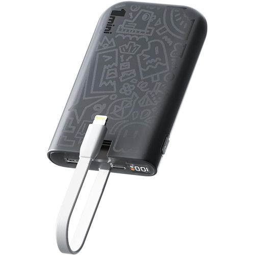 Kgabery-Batterie Externe 10000mah Avec Câble Intégré Pour Ios, Pd 22.5w Usb C Powerbank Portable Chargeur Type C Avec Écran Led Pour Iphone 14/13/12 Galaxy Google Pixel Lg Ipad Xiaomi-Noir
