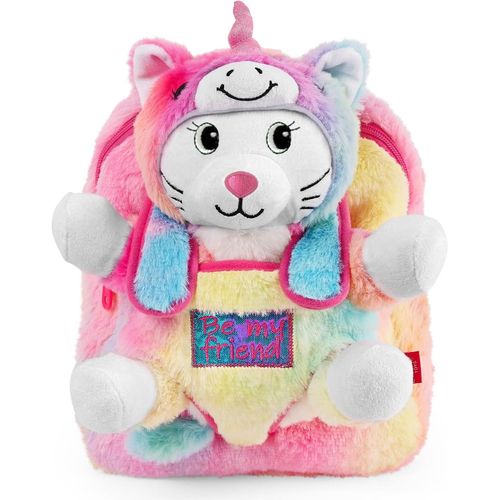 Sac À Dos Licorne Kawaii Pour Fillette 3 4 5 6 Ans - Sac Roulettes Sport Avec Peluche Chaton Chat Amovible Fille Enfant École Maternelle - Sac De Voyage Doux (Sac À Dos)
