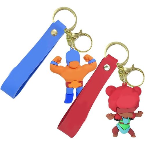 Porte-Clés Cartoon Porte -Clés De Dessin Animé,2Pcs Stars Figurines 3D Porte-Clés Accessoires Garçon Sac À Dos Porte-Clés Star École Sac À Dos Garçon Cadeau D'Anniversaire Cool Keychain Décoration
