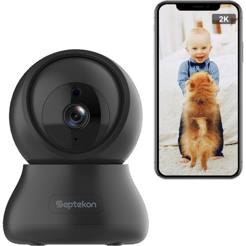 CLOUDDS_Caméra De Sécurité D'Intérieur 2K Fhd Wifi ¿ Caméra De Sécurité Panoramique Inclinable À 360°¿ Caméra De Sécurité Sans Fil Pour Bébé,Animal Domestique ¿ Stockage En Nuage ¿ Caméra De