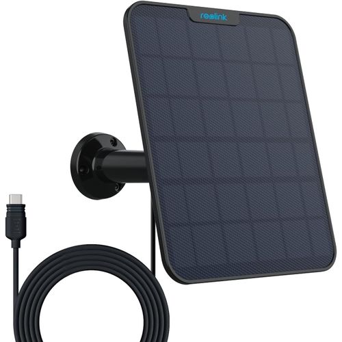 CLOUDDS_6W Panneau Solaire Noir + Câble De 4M Camera Surveillance Exterieure Sans Fil Sur Batterie,Argus 2E,Argus 3 Pro,Argus Eco,Argus Pt,Go Plus,Go Pt Plus,Duo 2,Duo 2 Lte