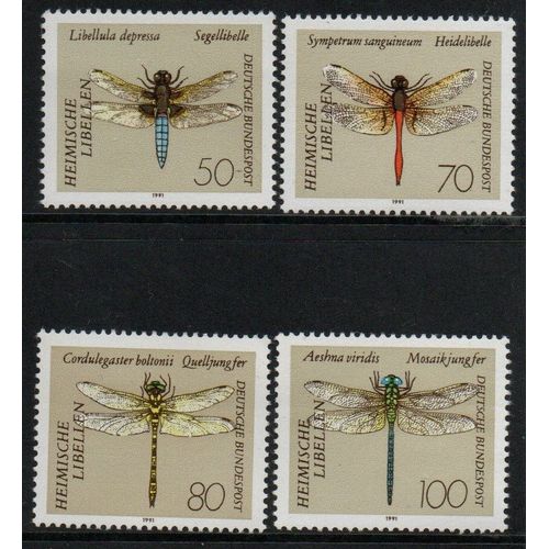Allemagne Timbres Animaux : Les Libellules 1991