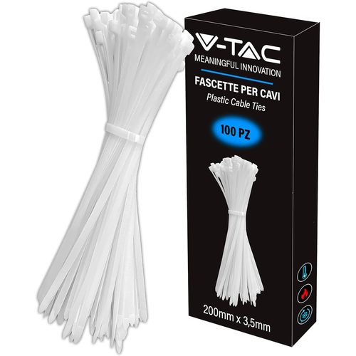 CLOUDDS_Attaches De Câble En Plastique Mesurant 2,5 Mm X 200 Mm ¿ Lot De 100 Pièces ¿ Attaches De Câbles Polyvalentes ¿ Serre-Câble Porte-Câbles Pour Électricien,Mécanique,Jardinage ¿ Blanc