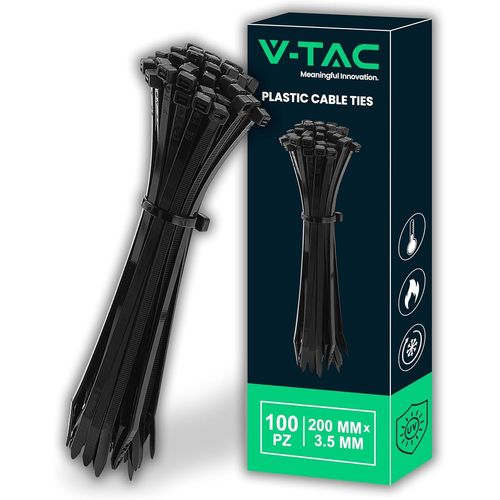 CLOUDDS_Attaches De Câble En Plastique Mesurant 2,5 Mm X 200 Mm ¿ Lot De 100 Pièces ¿ Attaches De Câbles Polyvalentes ¿ Serre-Câble Porte-Câbles Pour Électricien,Mécanique,Jardinage ¿ Noir