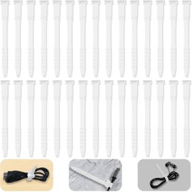 CLOUDDS_Attaches Câble Réutilisables Silicone Serre Cable,11,3Cm Organisateur Cable,Attache Cable Electrique Pour Usb Cable Management,Range Cable Bureau,Gestion Câbles Pc(11,3Cm,30Pièces,Blanc)