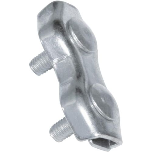 CLOUDDS_Lot De 2 Serre-Câbles Plats En Acier Zingué Mod.30110 Pour Raccorder Des Cordes,Câbles Ou Fils Métalliques,Pers Ou Colliers Réglables D'Écrou,Dimensions : Ø 3 Mm Argent Métallique