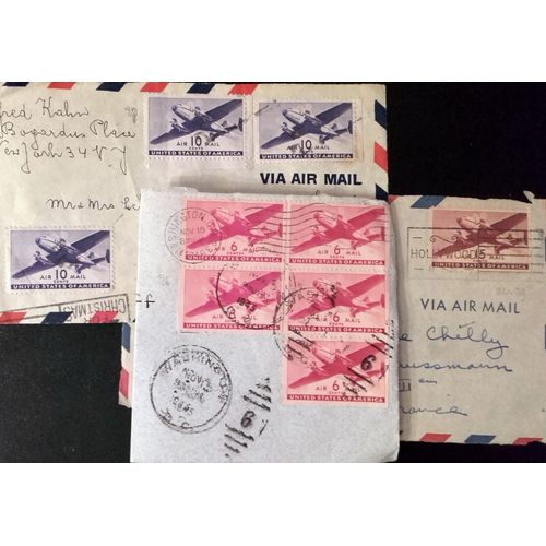 Lot De 3 Enveloppes Par Avion U.S.A Etats-Unis : Bi-Moteur N°26, 28 Et 29