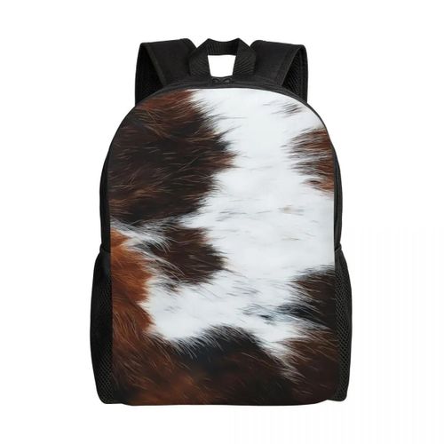 Sac à dos en cuir de vache écossais pour homme et femme, imperméable, idéal pour l'école ou le collège