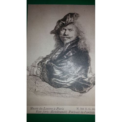 Carte Postale: Musée Du Louvre, Portrait De Rembrandt 1937