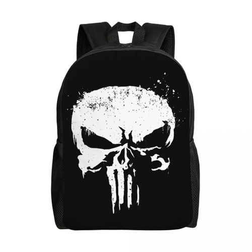Sac à dos de voyage personnalisé super-héros pour femmes et hommes, cartable pour ordinateur portable, sac à dos pour étudiants, motif tête de mort Punisher