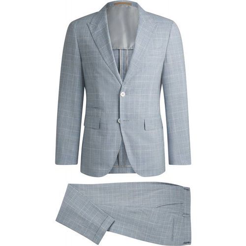 Costume Slim En Laine, Soie Et Lin À Carreaux50,52,56
