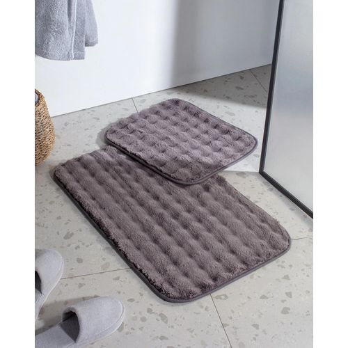 Tapis De Bain 2 Pièces Reflet Bubble - Anthracite