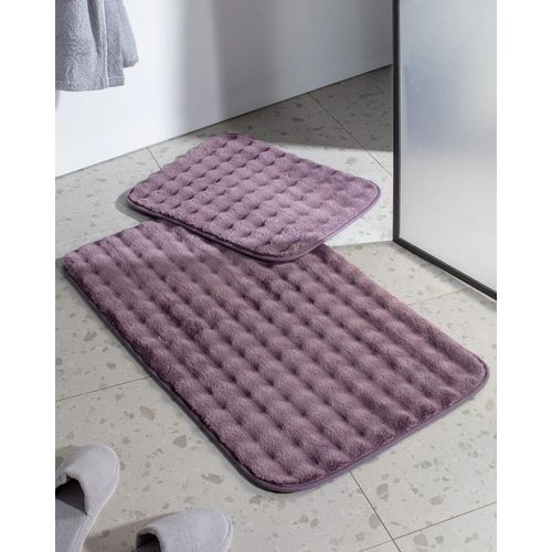 Tapis De Bain Reflet Bubble, Paquet De 2 - Prune Foncée