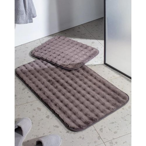 Tapis De Bain 2 Pièces Reflet Bubble - Anthracite