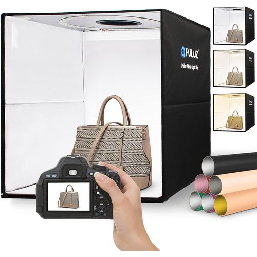 Box Photo Studio 40X40Cm¿Portable Boite Studio Photo Kit Avec Températures De 3 Couleurs Réglables 160Pcs Led 6500K & Usb-C &12 Fonds Pour Photographie De Produits[HDM5234497]