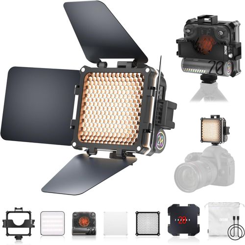 Fiveray M20 Combo [Official] Lumiere Video 20W, Bi-Color Led Eclairage Video, Streaming Lampe Magnetique Avec 2010 Lux/ 2700 6500K/ 4500Mah/ Cri 95+, Avec Grille/Diffuseur/Porte De[HDM5233813]