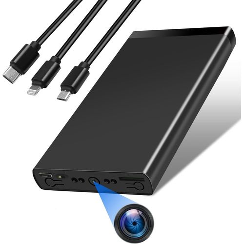 Mini Camera Espion Avec Audio, Hd 1080P Caméra Espion Discrète, 10000Mah Power Bank Caméra Cachée Sans Wifi, Spy Cam Avec Vision Nocturne Pour La Sécurité Dans Les Maisons, Les Bur[HDM5233238]