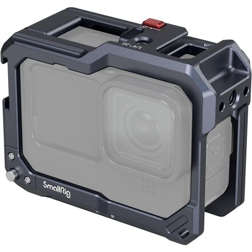 Cage Pour Gopro Hero12/11/10/9 Noir, Compatible Avec Le Filtre D'Objectif Max Sur L'Appareil Photo, Avec 2 Supports De Cold Shoe Pour Microphone Et Lampe Vidéo Led - 3084C[HDM5234601]