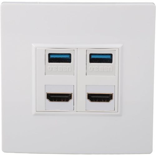 Plaque Murale Hdmi Usb, 2 Ports Hdmi Et 2 Ports Usb 3.0, Prise Murale Hdmi Et Prise Murale Usb, Blanc[HDM5233510]