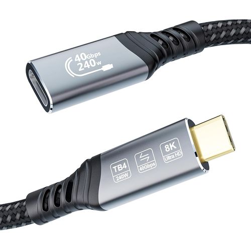 Rallonge Thunderbolt 2M, Cable Usb C Rallonge Usb 4 40Gbps, 240W 48V/5A, 4K@144Hz 8K@60Hz Rallonge Usb C Thunderbolt 4 Pour Thunderbolt 5, Switch, Macbook, Ipad Pro, Vr, Ssd[HDM5233164]