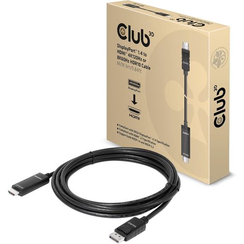 Club3D Cac-1087 Câble Displayport 1.4 Vers Hdmi 4K120Hz Ou 8K60Hz Hdr10 3M M/M[HDM5232659]